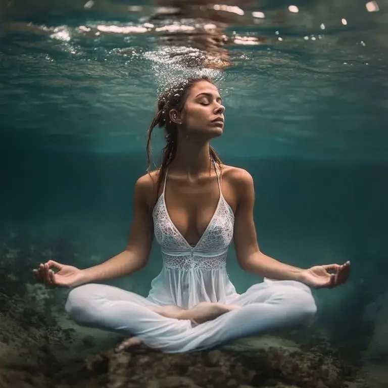 יוגה בים מתחת למים