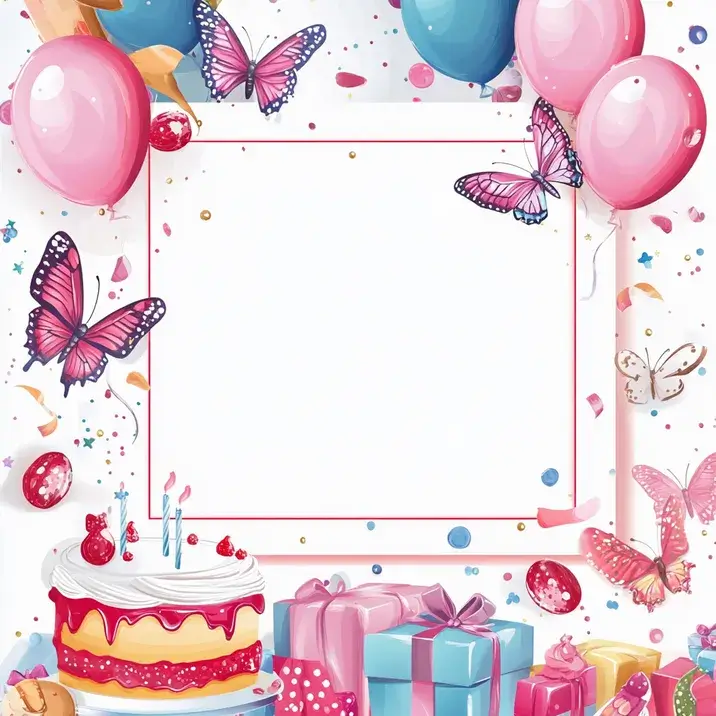 מסגרת ברכה ליום הולדת לילדה