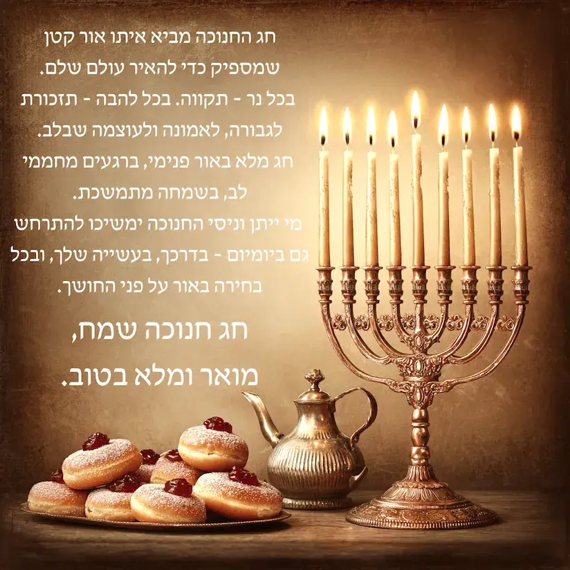 ברכה לחג החנוכה