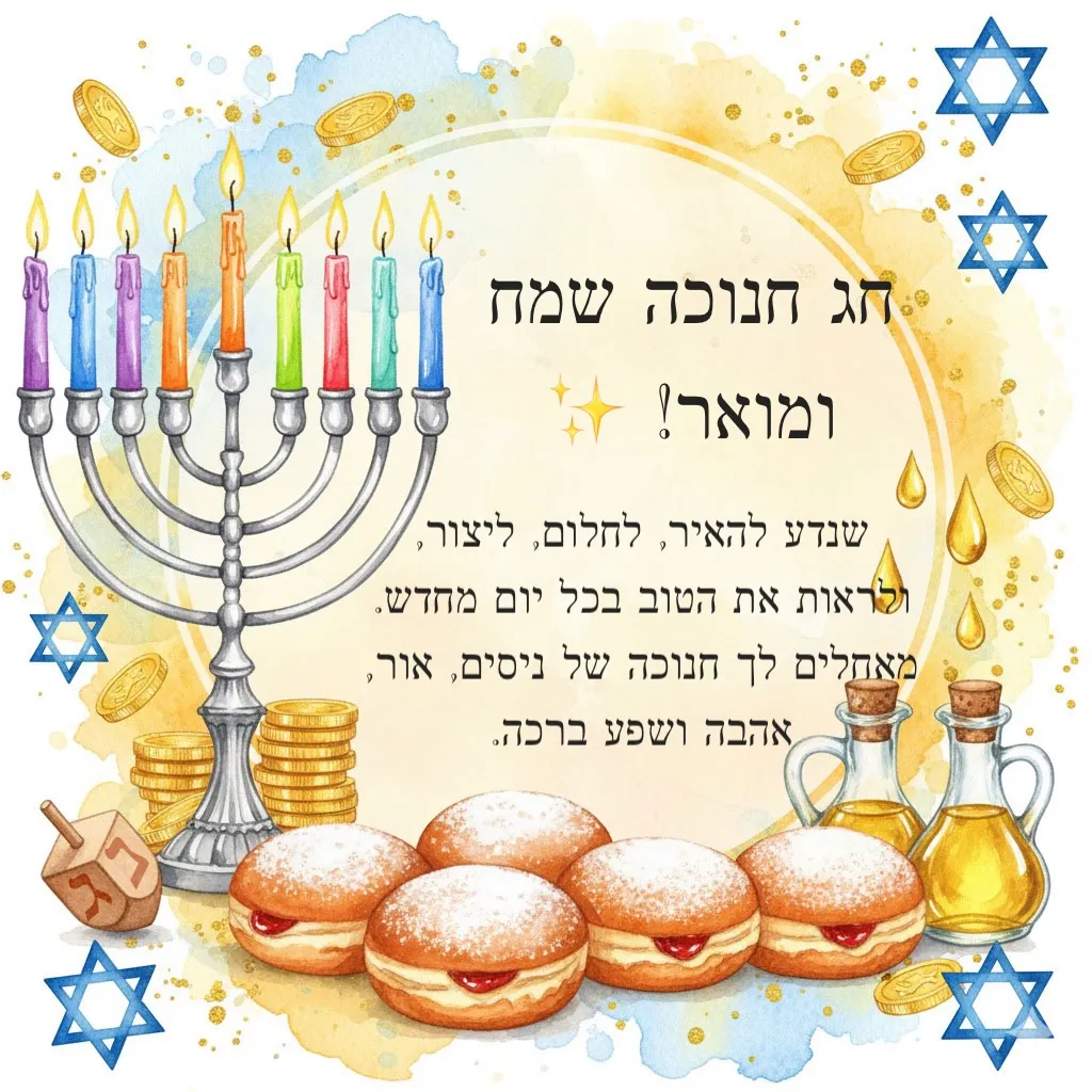 ברכה צבעונית לכבוד חנוכה